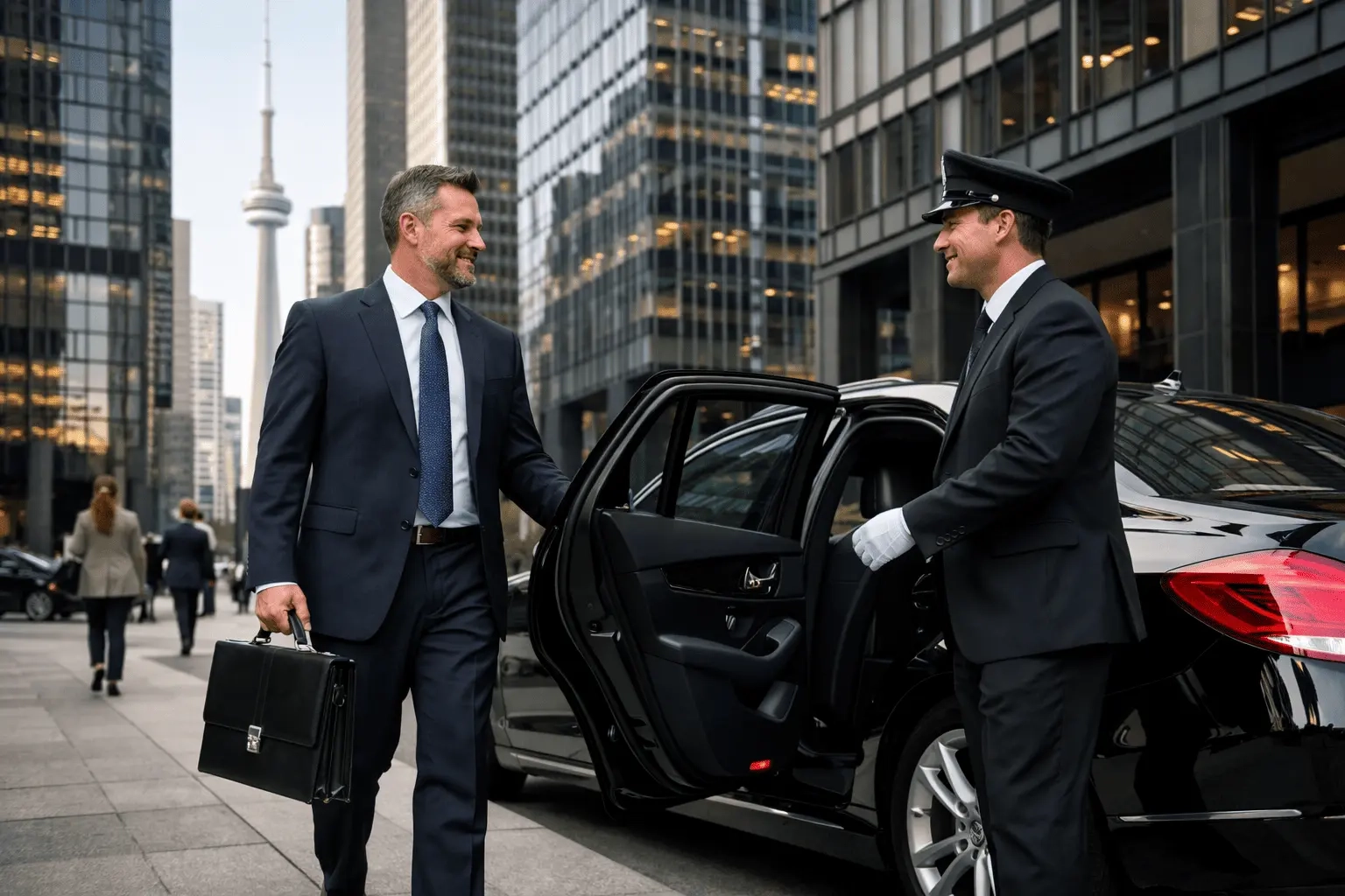 Business executive pickup with Toronto executive car service for business travel outside office